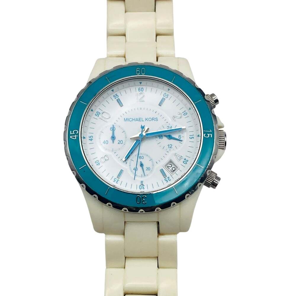 Michael Kors MK-5250 Chronograph Women's Watch 42mm - New Battery WR 5ATM Date